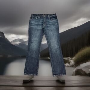 Outpost Makers Original Straight Jeans Mens 36x32 Measures 37x31.5 Blue Stretch